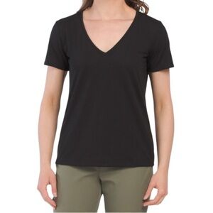 Theory Classic Black V-Neck Women's Top Small